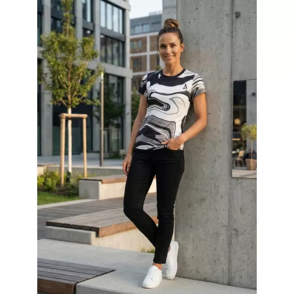  Dámské funkční triko premium ALTISPORT VOJ/ALW099TR01 ČERNOBÍLÁ 