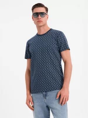 Pánské tričko OMBRE OM-TSFP-0250 NAVY BLUE