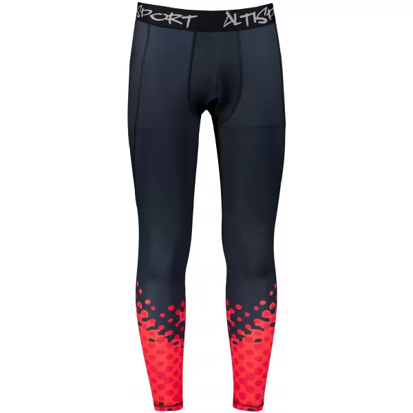  Pánské sportovní legíny dlouhé premium ALTISPORT VOJ/ALM109LEG01 ČERVENÁ/ČERNÁ 
