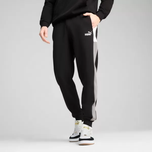  Pánské tepláky PUMA ESS BLOCK SWEATPANTS FL CL 684688-01 ČERNÁ 