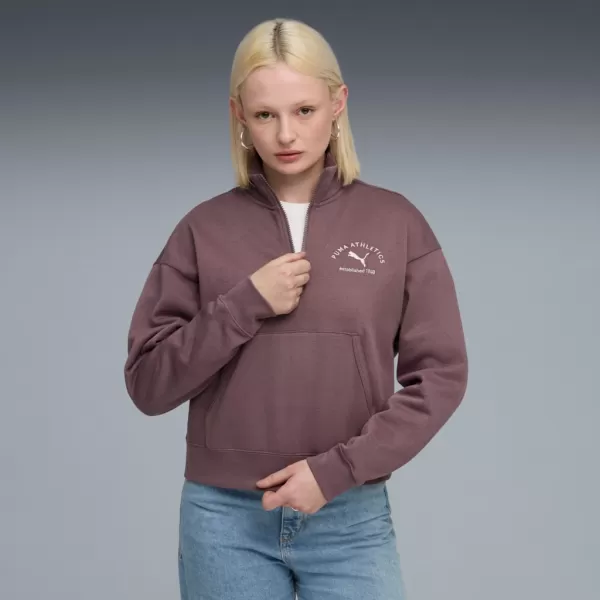  Dámská mikina PUMA CLASS COMFORT HALF-ZIP SHORT CREW FL 688138-88 FIALOVÁ 