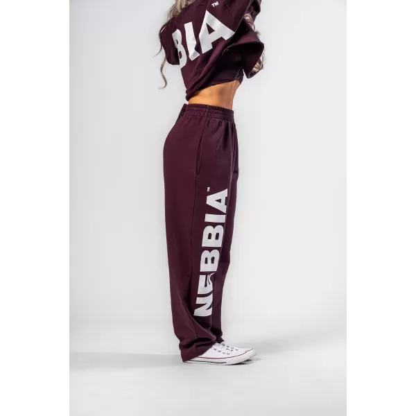  NEBBIA Volné baggy tepláky BOYFRIEND STYLE 432 DARK RED 